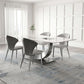 White Dining Table Set with Silver Metal Base 1/3/4/5/8 Pieces Glam Dinette Set for Home