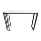 White Stone Industrial Indoor Bar Dining Table Double Pedestal Bistro Table with Shelve Clearhalo 'Bar Furniture' 'Bar Tables' 'bar_tables' 'Furniture' 'furniture_bar_tables' 'Kitchen & Dining Furniture' 'kitchen&dining_furn' 'kitchen' 1200x1200_91a4481c-fc41-4965-a0fb-54784fa4614d