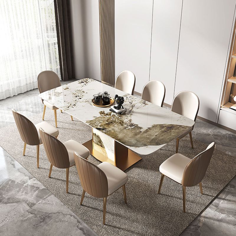Nordique 1/2/4/5/7/9 Pièces meubles Rectangle Table à manger en pierre