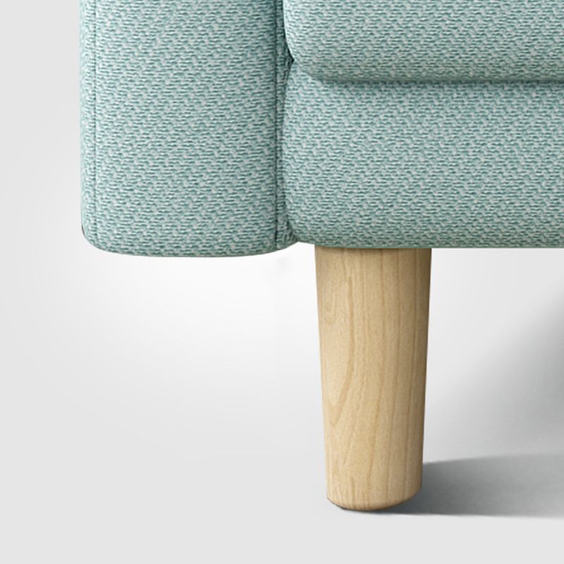 Cotton Blend and Faux Leather Square Arm Tight Back Bench Seating