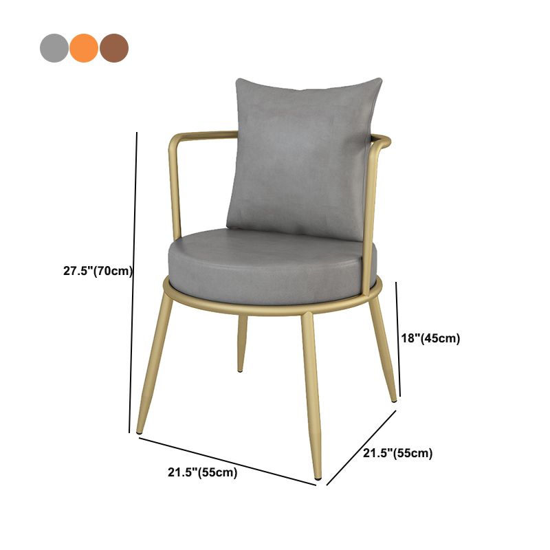 Glam Style 21.65 " Wide Pillow Back Metal Frame Sponge Arm Chair