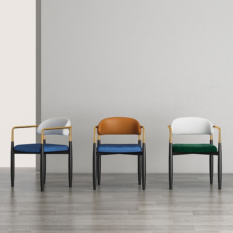 Glam Metal Home Side Chair Open Back Dining Side Chair in Black Clearhalo 'Dining Chairs' 'Dining Tables & Seating' 'dining_chair' 'furn' 'furn_dining_chair' 'Furniture' 'furniture_dining_chair' 'Kitchen & Dining Furniture' 1200x1200_91aa699d-5743-4e4f-843f-197ada883609