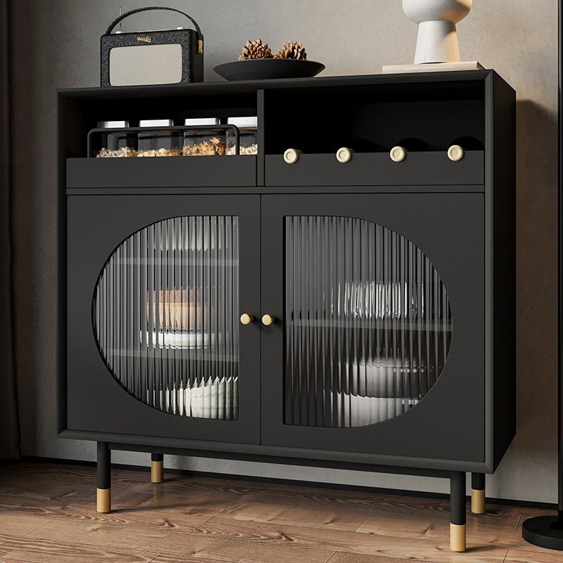 Moderna scheda rettangolare minimalista Casa Black Side Board con porta