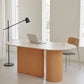 Solid Wood Dining Table Oval Double Pedestal Brown Furniture for Restaurant Clearhalo 'Dining Tables & Seating' 'Dining Tables' 'dining_table' 'furn' 'furn_dining_table' 'Furniture' 'furniture_dining_table' 'Kitchen & Dining Furniture' 'kitchen' 'kitchen_dining_table' 1200x1200_91ac60ef-46be-4475-b164-7998a6c3cf7c