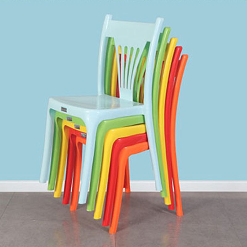 Contemporary Style Stacking Chair Plastic Slat Back Dining Armless Chair Clearhalo ' kitchen&dining_furn' 'Dining Chairs' 'Dining Tables & Seating' 'dining_chair' 'furn' 'furn_dining_chair' 'Furniture' 'furniture_dining_chair' 'Kitchen & Dining Furniture' 'kitchen' 1200x1200_91ac6780-05dd-4196-8aec-18b768c632d3