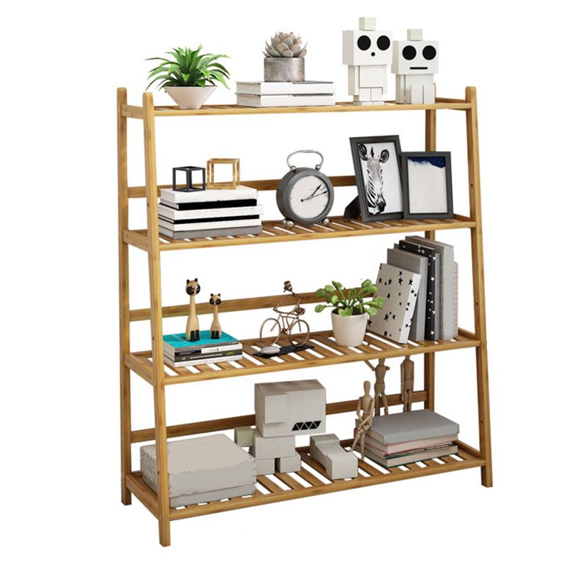 Contemporary Open Back Bamboo Bookshelf Ladder Bookcase with Shelves Clearhalo 'Bookcases' 'furn' 'furn_bookcases' 'Furniture' 'Office Furniture' 1200x1200_91ad08b1-0a8f-4ad6-9a75-4649c9eebcc3