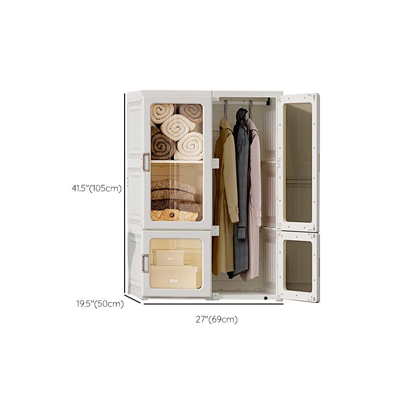 Modern Folding Plastic Wardrobe Freestanding Wardrobe with Shelves Clearhalo 'Armoires & Wardrobes' 'armoires_wardrobes' 'Bedroom Furniture' 'furn' 'furn_armoires_wardrobes' 'Furniture' 1200x1200_91aeb2cb-74ae-4172-9a4d-4504dfb33bda