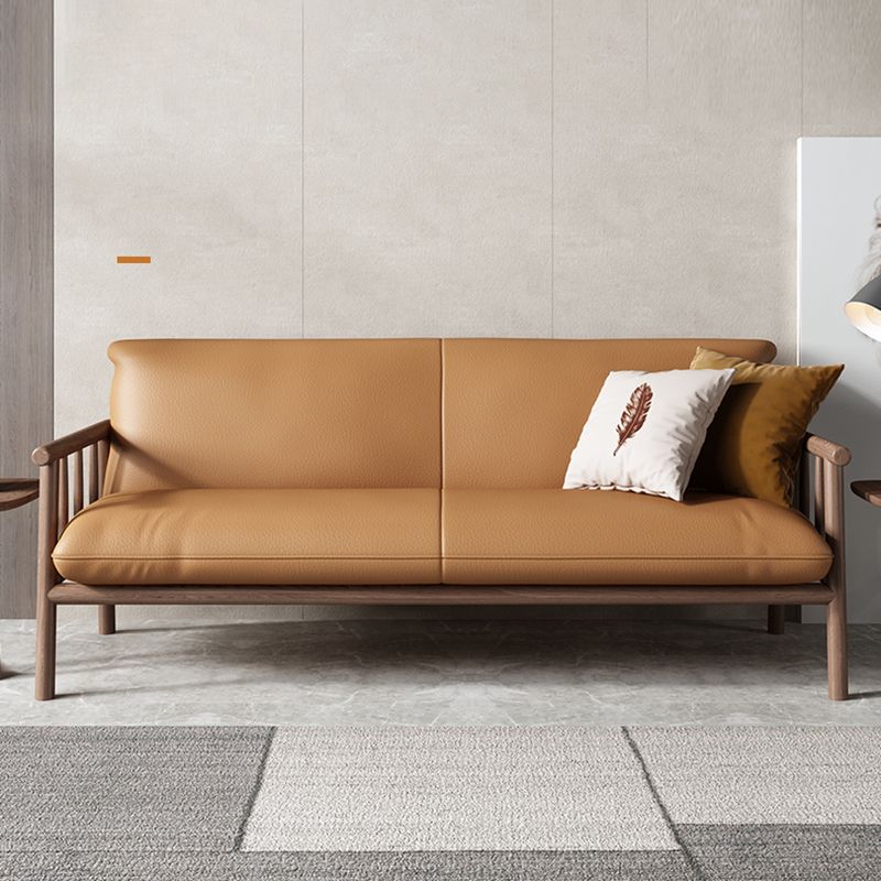 Canapé en faux cuir moderne du milieu du siècle 29 "W Square bras pour le salon