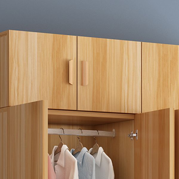 Freestanding Wood Frame Wardrobe Armoire Multifunctional Wardrobe with Soft Close Doors