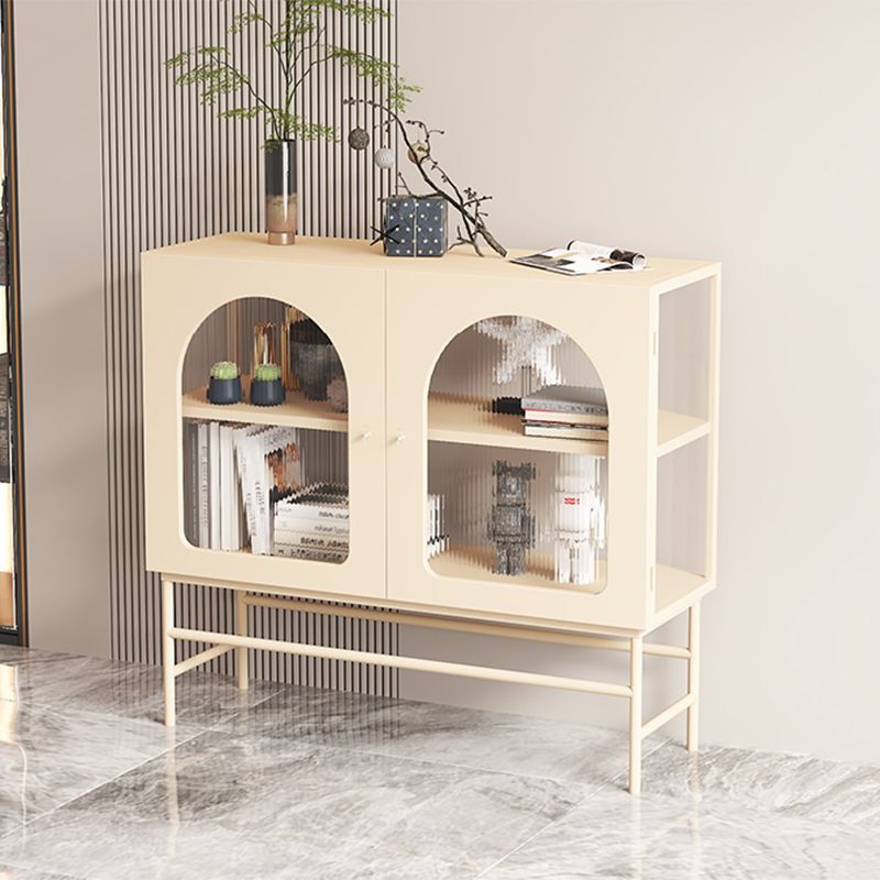 Kitchen Sideboard with Glass Doors Glam Dining Server with Metal Frame Clearhalo 'buffet_sideboard' 'Buffets & Sideboards' 'furn' 'furn_buffet_sideboard' 'Furniture' 'Kitchen & Dining Furniture' 1200x1200_91b380d7-feb7-4f54-9ba5-a7d320eed36c