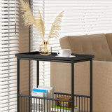 Tavolo superiore del vassoio del vassoio rettangolo in metallo della metà secolo 4 gambe tavolino con archiviazione