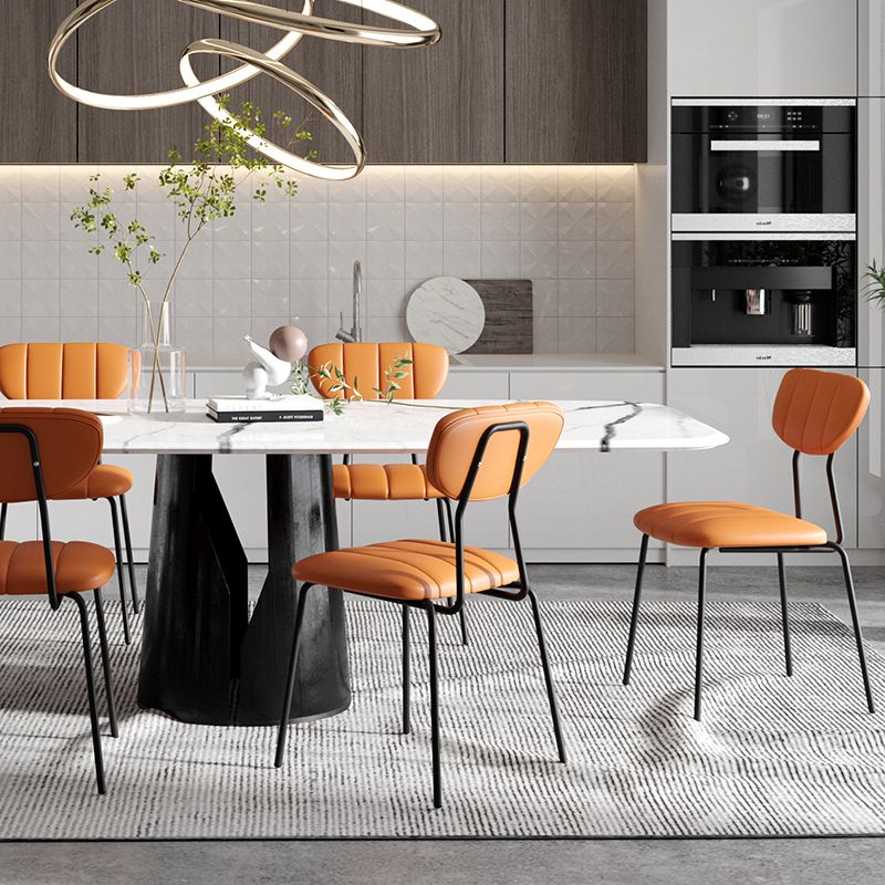 Industrial Style Upholstered Armless Dining Chairs Open Back Dining Chairs Clearhalo ' kitchen&dining_furn' 'Dining Chairs' 'Dining Tables & Seating' 'dining_chair' 'furn' 'furn_dining_chair' 'Furniture' 'furniture_dining_chair' 'Kitchen & Dining Furniture' 'kitchen' 1200x1200_91b58bb1-4096-4f13-bff0-fb9cbcbb2146