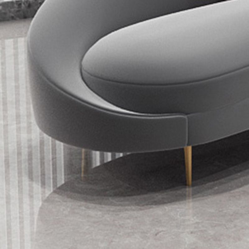 Contemporary Velvet Solid Color 33.46" H Curved Slope Arm Sofa Clearhalo 'furn' 'furn_sofas' 'Furniture' 'Living Room Furniture' 'Sofa' 'sofas' 1200x1200_91b5e4d3-6d24-4b8c-a73c-4c778b1fe0ec