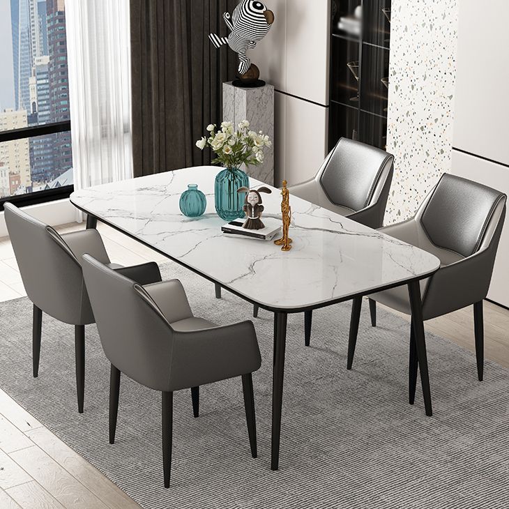 Contemporary Faux Leather Dining Chairs Upholstered Arm Chair with Metal Legs for Restaurant Clearhalo ' kitchen&dining_furn' 'Dining Chairs' 'Dining Tables & Seating' 'dining_chair' 'furn' 'furn_dining_chair' 'Furniture' 'furniture_dining_chair' 'Kitchen & Dining Furniture' 'kitchen' 1200x1200_91b644dc-eee3-4166-abfd-dc8e0778c48d