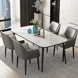 Contemporary Faux Leather Dining Chairs Upholstered Arm Chair with Metal Legs for Restaurant Clearhalo ' kitchen&dining_furn' 'Dining Chairs' 'Dining Tables & Seating' 'dining_chair' 'furn' 'furn_dining_chair' 'Furniture' 'furniture_dining_chair' 'Kitchen & Dining Furniture' 'kitchen' 1200x1200_91b644dc-eee3-4166-abfd-dc8e0778c48d