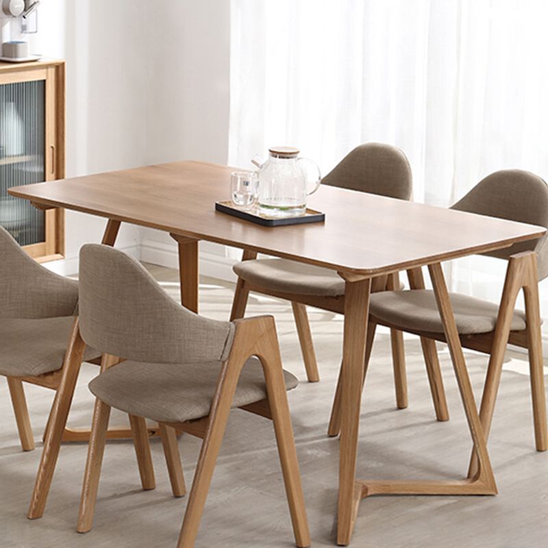 Contemporary Rectangle Dining Table Oak Solid Wood Table with Double Pedestal Clearhalo ' dining_table' 'Dining Tables & Seating' 'Dining Tables' 'furn' 'furn_dining_table' 'Furniture' 'furniture_dining_table' 'Kitchen & Dining Furniture' 'kitchen&dining_furn' 'kitchen' 'kitchen_dining_table' 1200x1200_91b6b709-fd7e-460f-a037-602c377731ca