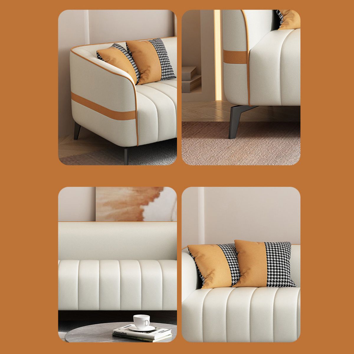 Contemporary Stain Resistant Sofa with Tight Back and Tuxedo Arm