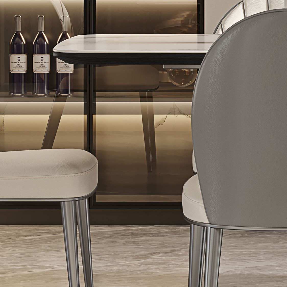 白い椅子のあるキッチンダイニングセット1/5/6/7ピースモダンディネットセット