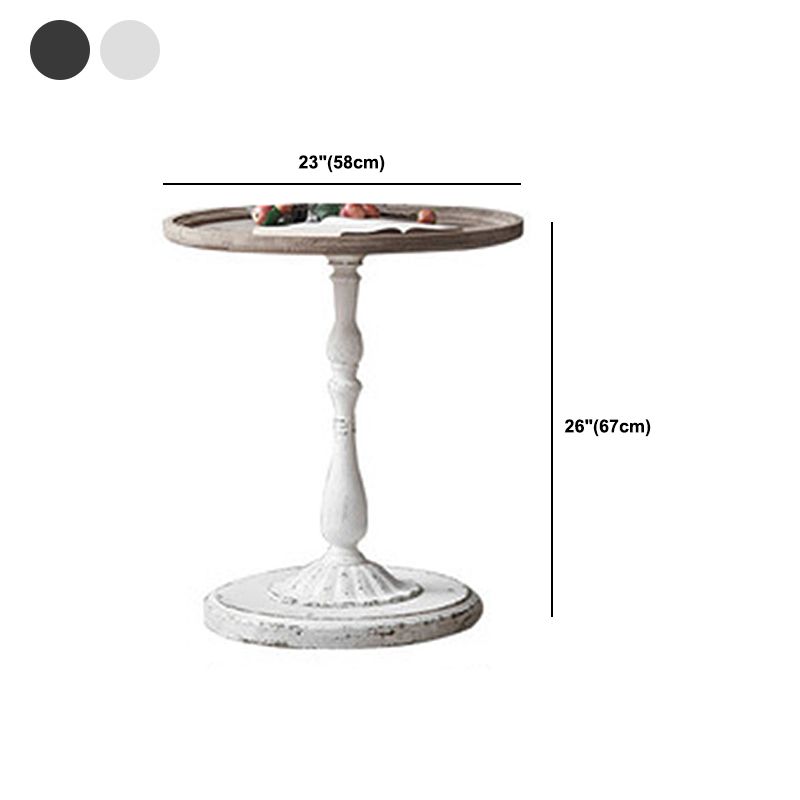 French Country Round Wooden Top Side Table Antique Brown Pedestal End Snake Table Clearhalo 'Coffee & Accent Tables' 'End & Side Tables' 'end_side_tables' 'furn' 'furn_end_side_tables' 'Furniture' 'Living Room Furniture' 1200x1200_91ba3d8a-11f0-402e-8c66-52cce2fe16f4