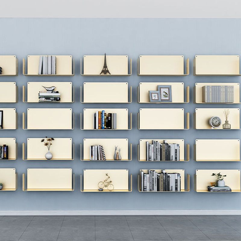 1 Shelf Closed Back Bookshelf Glam Metal Floating Horizontal Bookcase Clearhalo 'Bookcases' 'furn' 'furn_bookcases' 'Furniture' 'Office Furniture' 1200x1200_91bbb1d2-d9f1-4482-800d-491ade3faa4b
