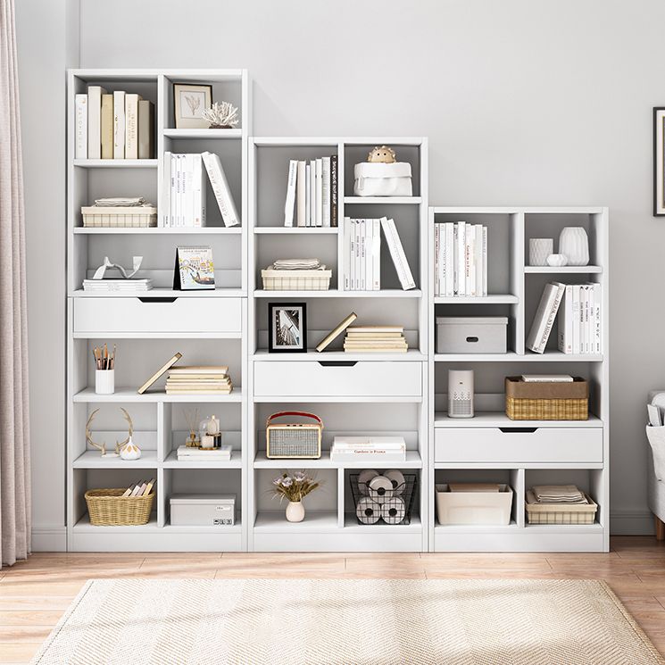 Manufactured Wood Standard Bookshelf Vertical Open Bookcase with Drawer Clearhalo 'Bookcases' 'furn' 'furn_bookcases' 'Furniture' 'furniture_bookcases' 'Office Furniture' 1200x1200_91bc6578-8f83-471f-9935-691385fe42e0