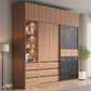 Glass and Wood Wardrobe Cabinet Brown Wardrobe Armoire with Garment Rod Clearhalo 'Armoires & Wardrobes' 'armoires_wardrobes' 'Bedroom Furniture' 'furn' 'furn_armoires_wardrobes' 'Furniture' 1200x1200_91bcae73-b188-4754-ae4b-da5da8d64f8d