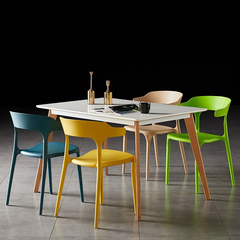 Contemporary Side Chair Stacking Dining Colorful Plastic Armless Chairs for Dining Room Clearhalo ' kitchen&dining_furn' 'Dining Chairs' 'Dining Tables & Seating' 'dining_chair' 'furn' 'furn_dining_chair' 'Furniture' 'furniture_dining_chair' 'Kitchen & Dining Furniture' 'kitchen' 1200x1200_91bce779-3f1e-4032-9ccd-716fe860a3e5