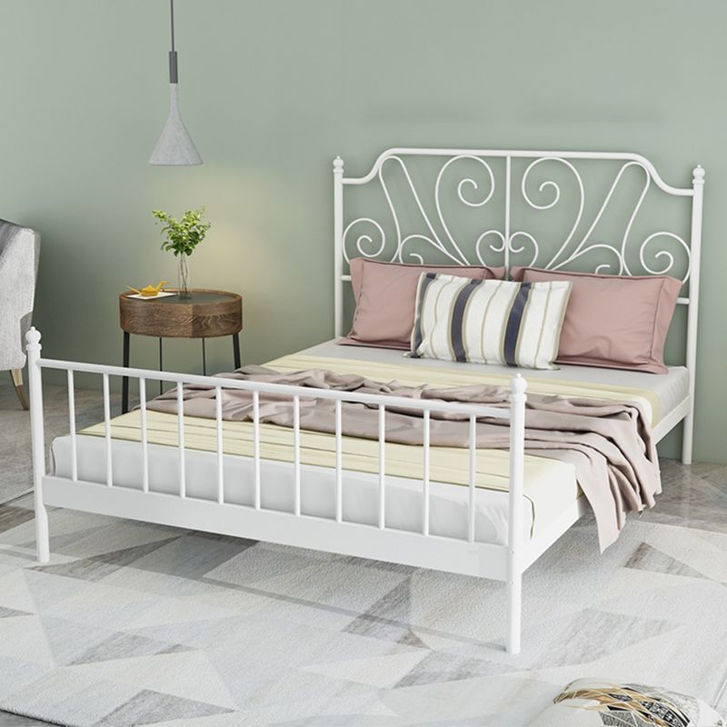 Modernes Metallbett mit Kopfteil im Open-Frame-Bett in Schwarz/Weiß