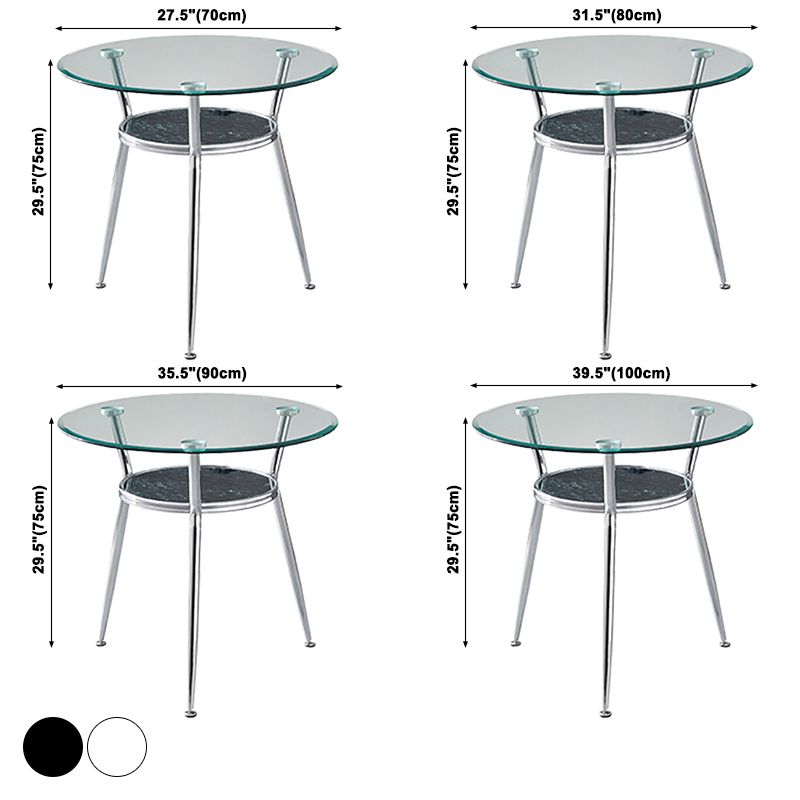 Modern Round Dining Room Table Clear Tempered Glass Table with Pedestal Base Clearhalo ' dining_table' 'Dining Tables & Seating' 'Dining Tables' 'furn' 'furn_dining_table' 'Furniture' 'furniture_dining_table' 'Kitchen & Dining Furniture' 'kitchen&dining_furn' 'kitchen' 'kitchen_dining_table' 1200x1200_91bd9657-6cb5-4ea4-bfde-be771f52bd57