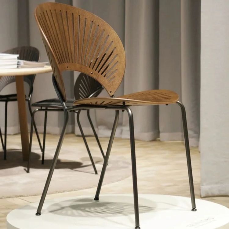 Contemporary Metal Dining Room Chairs Wood Dining Armless chairs for Home Use Clearhalo ' kitchen&dining_furn' 'Dining Chairs' 'Dining Tables & Seating' 'dining_chair' 'furn' 'furn_dining_chair' 'Furniture' 'furniture_dining_chair' 'Kitchen & Dining Furniture' 'kitchen' 1200x1200_91bde6a5-1936-45d5-ad55-47c5d3b1df92