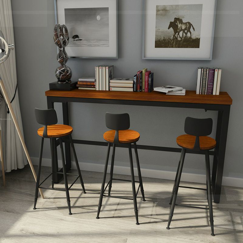 Binnen houten trestle cocktailbar tafel industriële voetsteun pubhoogte eettafel