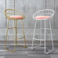 Glam Bucket Upholstered Bar Stools Footrest Low Back Bar and Counter Stool