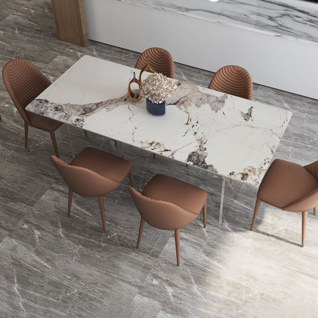 Acrylic Contemporary Rectangular Table Sintered Stone Table for Dining Room Clearhalo ' dining_table' 'Dining Tables & Seating' 'Dining Tables' 'furn' 'furn_dining_table' 'Furniture' 'furniture_dining_table' 'Kitchen & Dining Furniture' 'kitchen&dining_furn' 'kitchen' 'kitchen_dining_table' 1200x1200_91bee9bb-1f6d-489c-903d-cc84b190a0f4