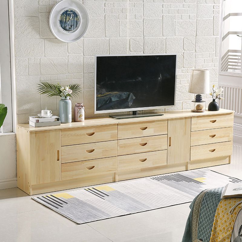 Stand de style Scandinave Stand Pine Wood Open Console TV de stockage fermé