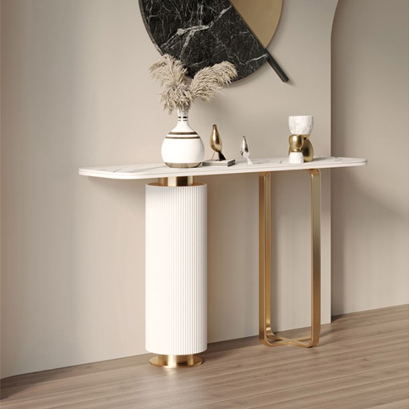 Tavolo di accento glam largo 15 pollici Stone Oro Console Accent Table