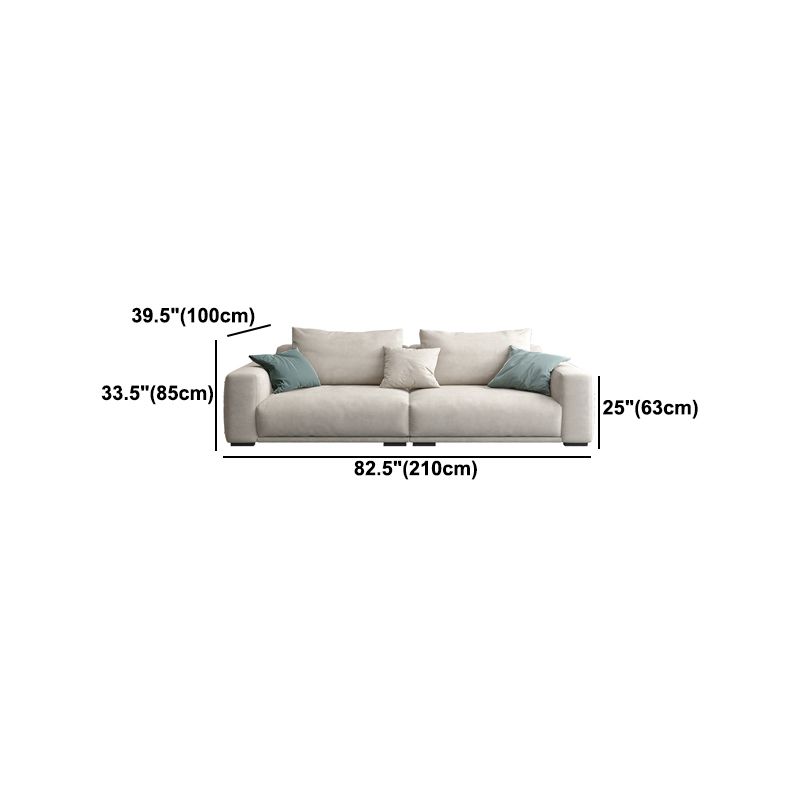 Modernism Cushions Sofa & Chaise 33.46" H Faux Leather Loose Back Sofa in White Clearhalo 'furn' 'furn_sectionals' 'Furniture' 'furniture_sectionals' 'Living Room Furniture' 'Sectionals' 1200x1200_91bfef1a-ed03-4cb6-93cb-b818265043c3