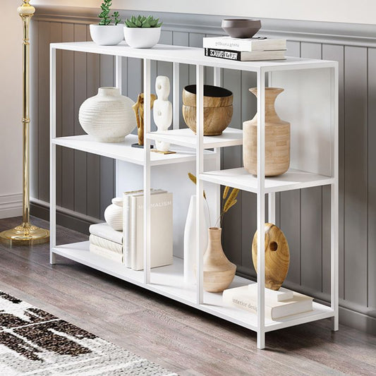 Horizontal Metal Bookcase Modern Open Back Bookshelf with Shelves Clearhalo 'Bookcases' 'furn' 'furn_bookcases' 'Furniture' 'Office Furniture' 1200x1200_91c18fcb-6bdc-4a16-b5ec-5cdefc510999