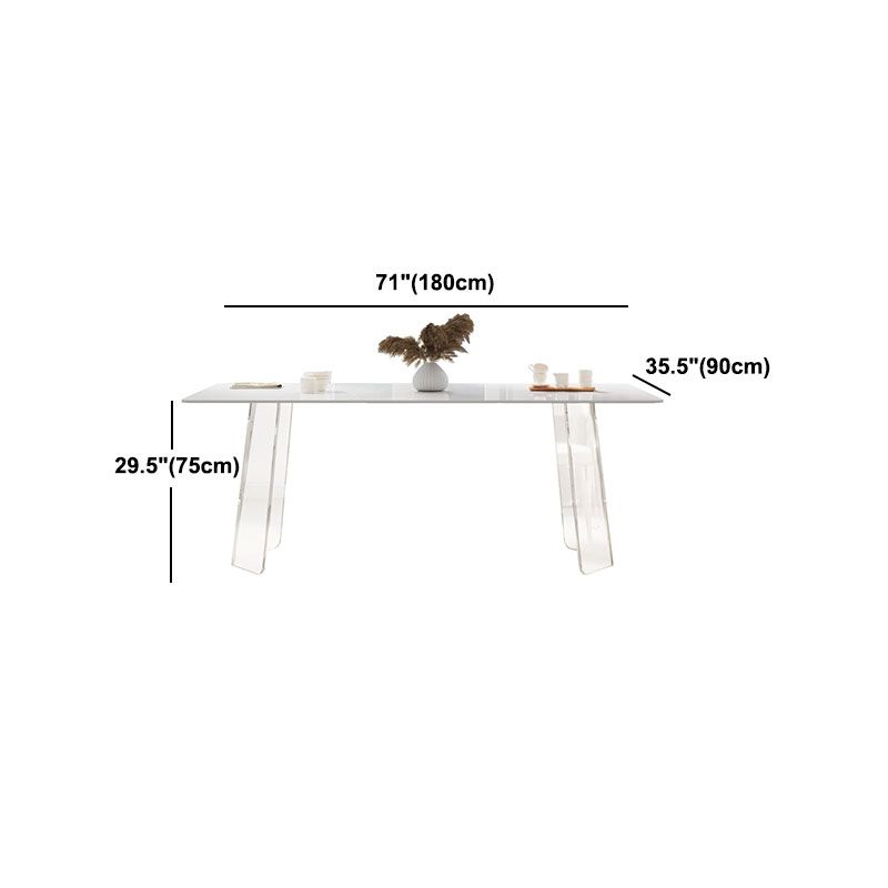 Modern 1/2/5/6 Pieces Acrylic Dining Table Set with White Sintered Stone Top Dinette Set Clearhalo 'Dining Room Sets' 'Dining Tables & Seating' 'dining_room_set' 'furn' 'furn_dining_room_set' 'Furniture' 'furniture_dining_room_set' 'Kitchen & Dining Furniture' 'kitchen&dining_furn' 'kitchen' 1200x1200_91c19f69-4d5d-44c9-8b5e-2191caef9d81