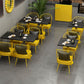 Industrial Dining Table Black Sintered Stone Table with Yellow Metal Base for Dining Room Clearhalo ' dining_table' 'Dining Tables & Seating' 'Dining Tables' 'furn' 'furn_dining_table' 'Furniture' 'furniture_dining_table' 'Kitchen & Dining Furniture' 'kitchen&dining_furn' 'kitchen' 'kitchen_dining_table' 1200x1200_91c1c20f-cb4a-4508-9ea8-c88c68599eb9