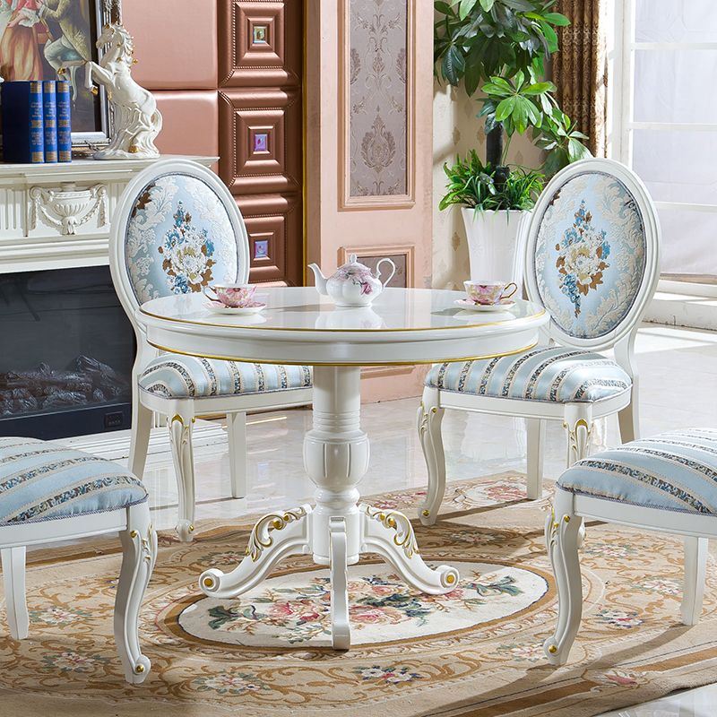 Solid Wood Victorian Round Dining Table Rubberwood Table with Pedestal Base Clearhalo 'Dining Tables & Seating' 'Dining Tables' 'dining_table' 'furn' 'furn_dining_table' 'Furniture' 'furniture_dining_table' 'Kitchen & Dining Furniture' 'kitchen' 'kitchen_dining_table' 1200x1200_91c27cab-9252-4039-82c0-72fff8788498