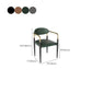 Faux Leather Arm Chairs Upholstered Dining Chairs with Metal Base