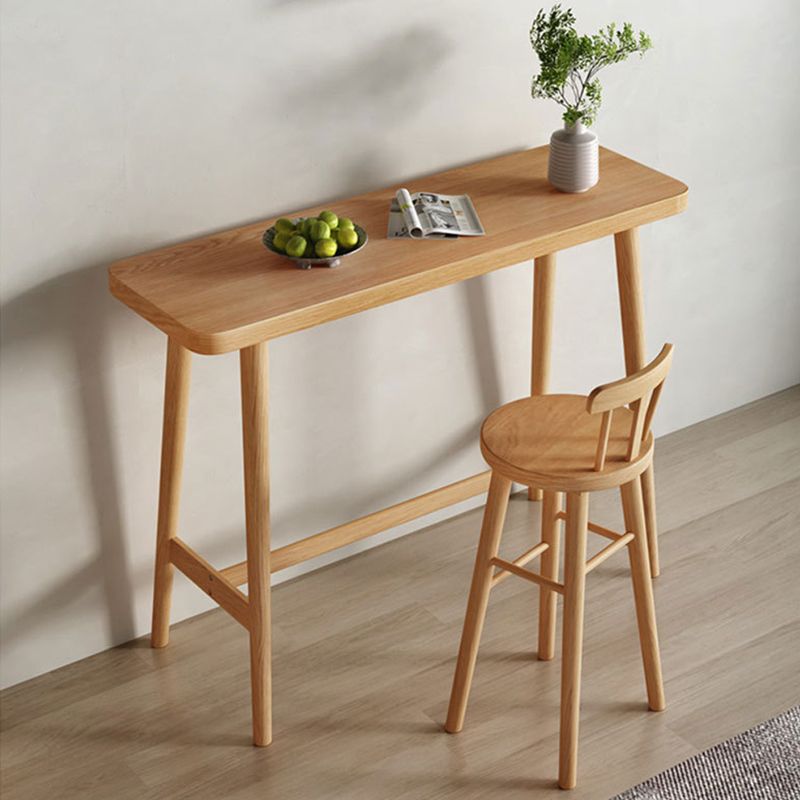 Industrial Natural Bar Table Solid Wood Bar Height Table with Trestle Base Clearhalo 'Bar Furniture' 'Bar Tables' 'bar_tables' 'furn' 'furn_bar_tables' 'Furniture' 'Kitchen & Dining Furniture' 1200x1200_91c46e69-f07a-40a6-9ff3-612098924f9e