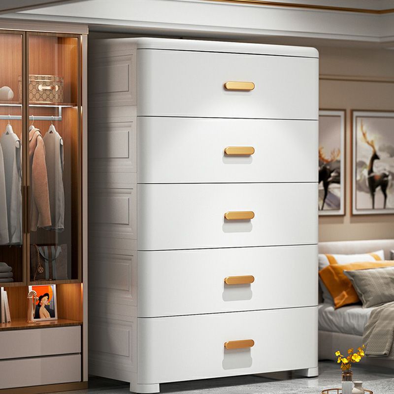 Modern Bedroom Matte Finish Cabinet Plastic Non-Hanging Armoire