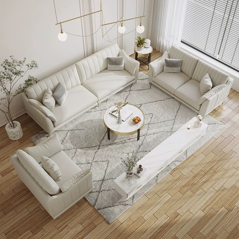 Modern Style Solid Wood Base Namib & White Leather Rectangular Sofa Clearhalo 'furn' 'furn_sofas' 'Furniture' 'furniture_sofas' 'kitchen' 'kitchen_sofas' 'Living Room Furniture' 'Sofa' 'sofas' 1200x1200_91c95e27-7f42-4a25-b434-5aed136e3169