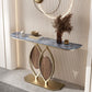 Tavolo console glam di pietra larga da 11 "tavolo da divano console mezzaluna