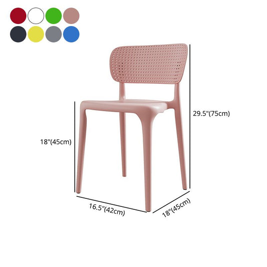 Restaurant Contemporary Plastic Side Chair Matte Finish Open Back Dining Chair Clearhalo ' kitchen&dining_furn' 'Dining Chairs' 'Dining Tables & Seating' 'dining_chair' 'furn' 'furn_dining_chair' 'Furniture' 'furniture_dining_chair' 'Kitchen & Dining Furniture' 'kitchen' 1200x1200_91cb55ab-eca2-4087-8bb9-8990d6cbb956