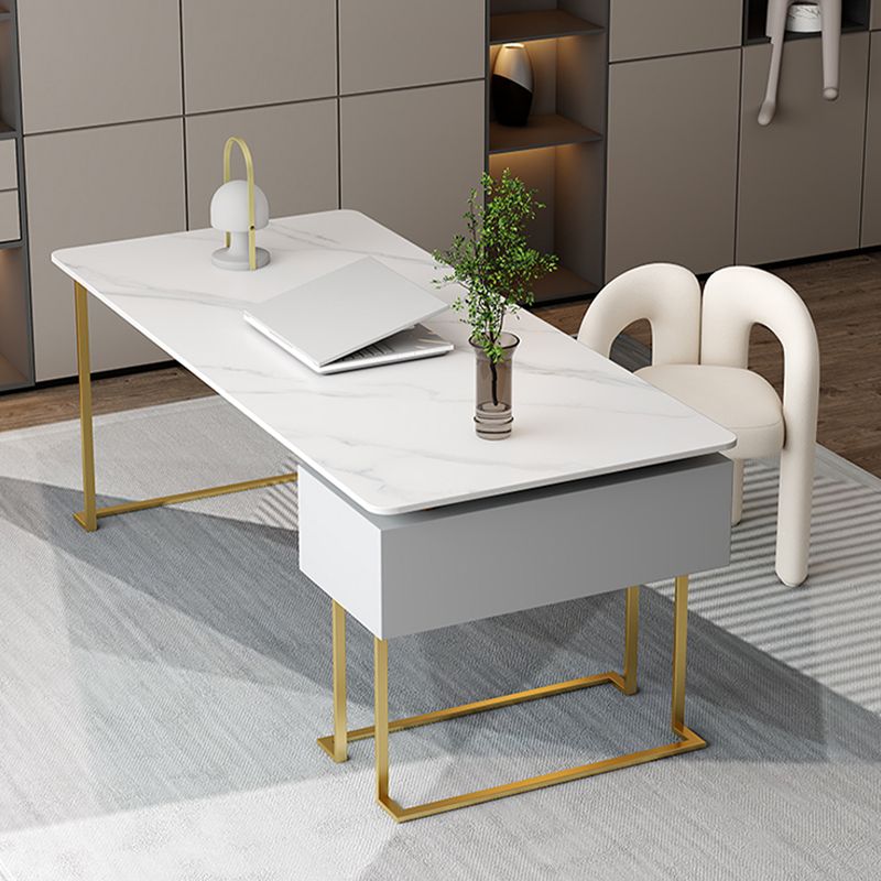 Rectangle Fintered Stone Top Office bureau de style moderne