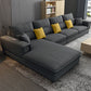 Dark Gray Contemporary Sectional with Recessed Arm and Pillowed Back Cushions Clearhalo 'furn' 'furn_sectionals' 'Furniture' 'furniture_sectionals' 'kitchen' 'kitchen_sectionals' 'Living Room Furniture' 'Sectionals' 1200x1200_91cca1e2-64f0-4678-b854-ef2c3f3776fc