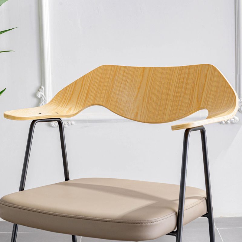 Silla de brazo tapizado industrial silla de comedor de metal