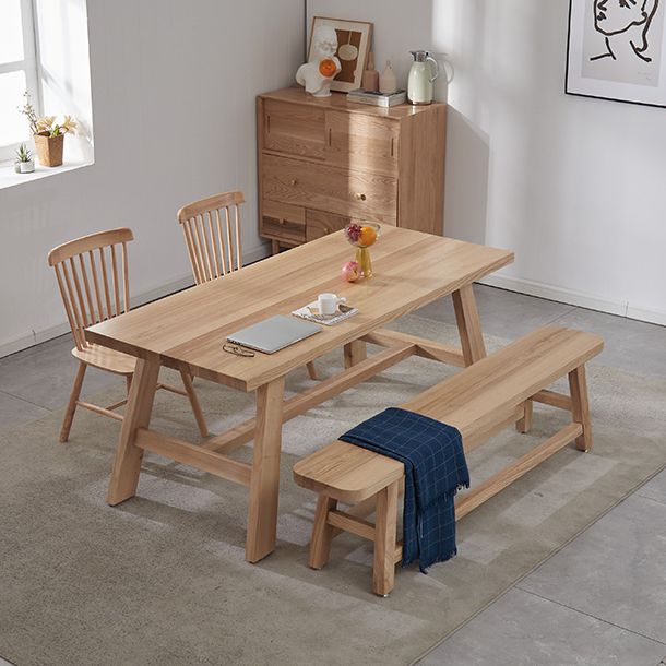 Pine Wooden Rectangle Table Modern Dining Table with Trestle Base for Restaurant Clearhalo ' dining_table' 'Dining Tables & Seating' 'Dining Tables' 'furn' 'furn_dining_table' 'Furniture' 'furniture_dining_table' 'Kitchen & Dining Furniture' 'kitchen&dining_furn' 'kitchen' 'kitchen_dining_table' 1200x1200_91cea7c4-113f-4001-a3ef-a60fbb795359